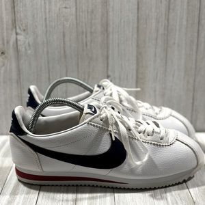 Nike Cortez Classic Leather White/Midnight Navy Gym Red Mens Size 8.5 749571-146